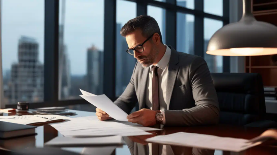 California investor reviewing investment documents for possible securities fraud warning signs